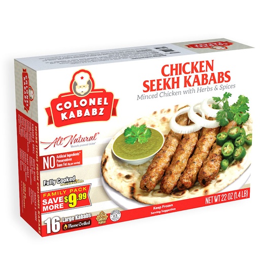 [FR164] COLONEL KABABZ CHICKEN SEEKH KABAB FAMILY PACK 16PC(08/25)