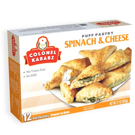 [FR182] COLONEL KABABZ 12PC SPINACH &amp; CHEESE PUFF PASTRY 590GM(07/25)