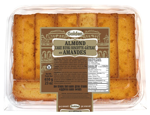 [SN116] GOLDEN ALMOND CAKE RUSK 650GM FINAL SELL NO RETURN
