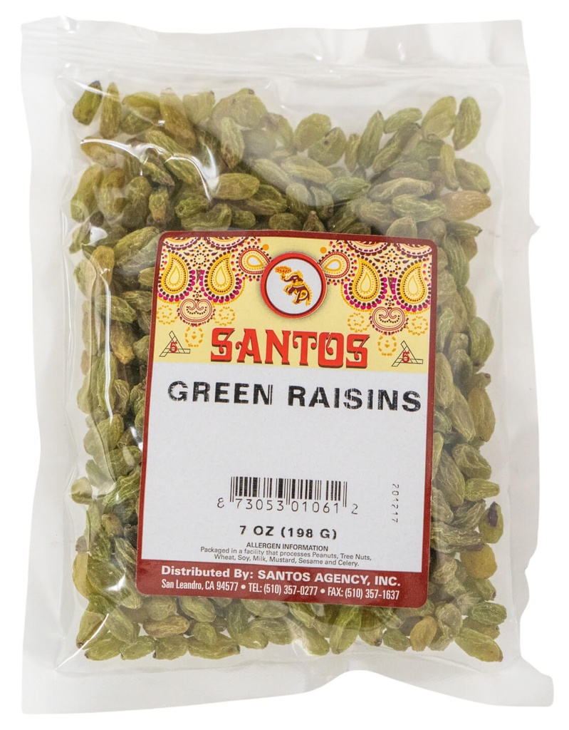 SANTOS GREEN RAISIN 7OZ