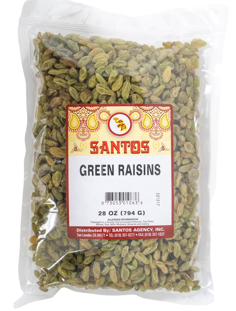 SANTOS GREEN RAISIN 28OZ