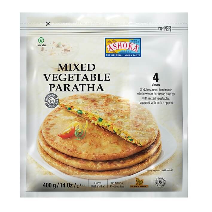 ASHOKA 4PC MIXED VEGETABLE PARATHA 400GM