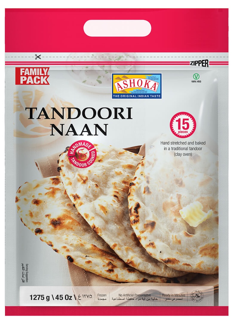 ASHOKA 15PC TANDOORI NAAN PLAIN FP 1278GM