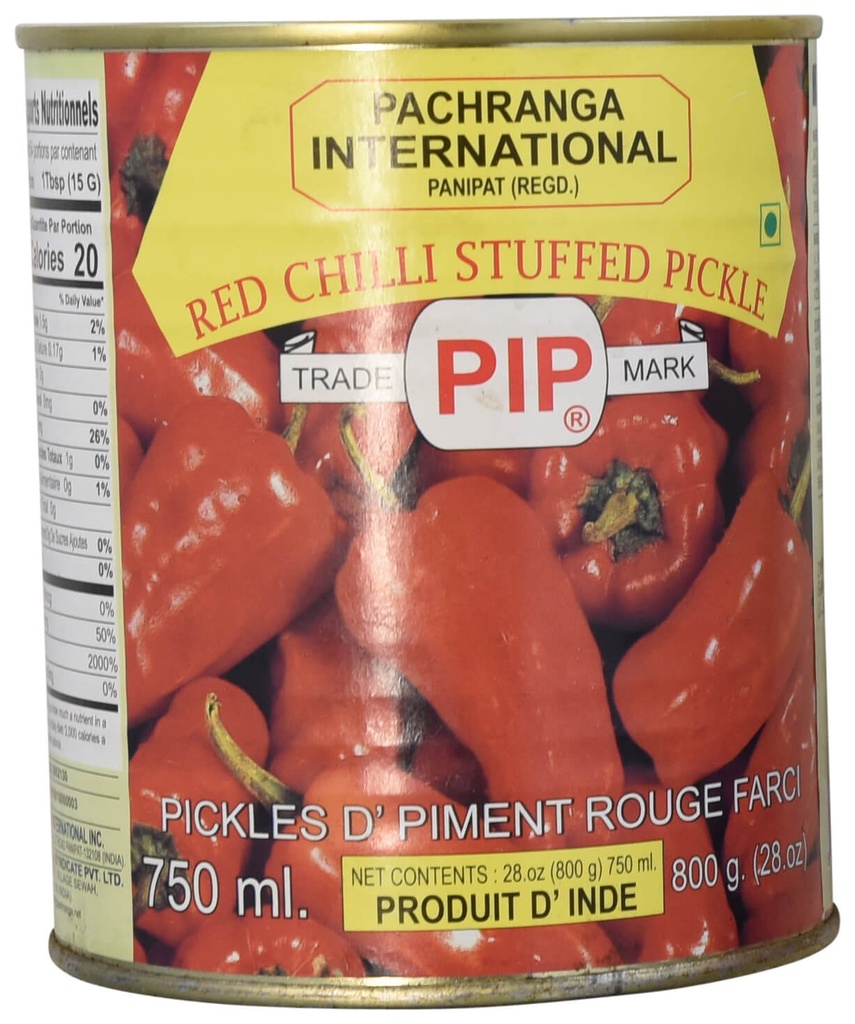 PACHRANGA RED CHILLI STUFFED PICKLE IN CAN 800GM 