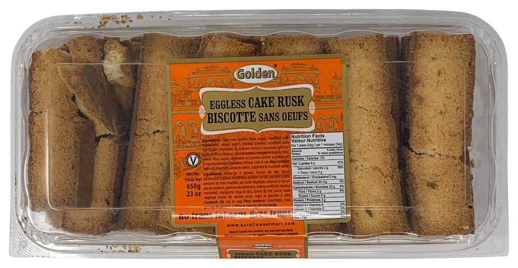 GOLDEN EGGLESS CAKE RUSK 650GM FINAL SELL NO RETURN