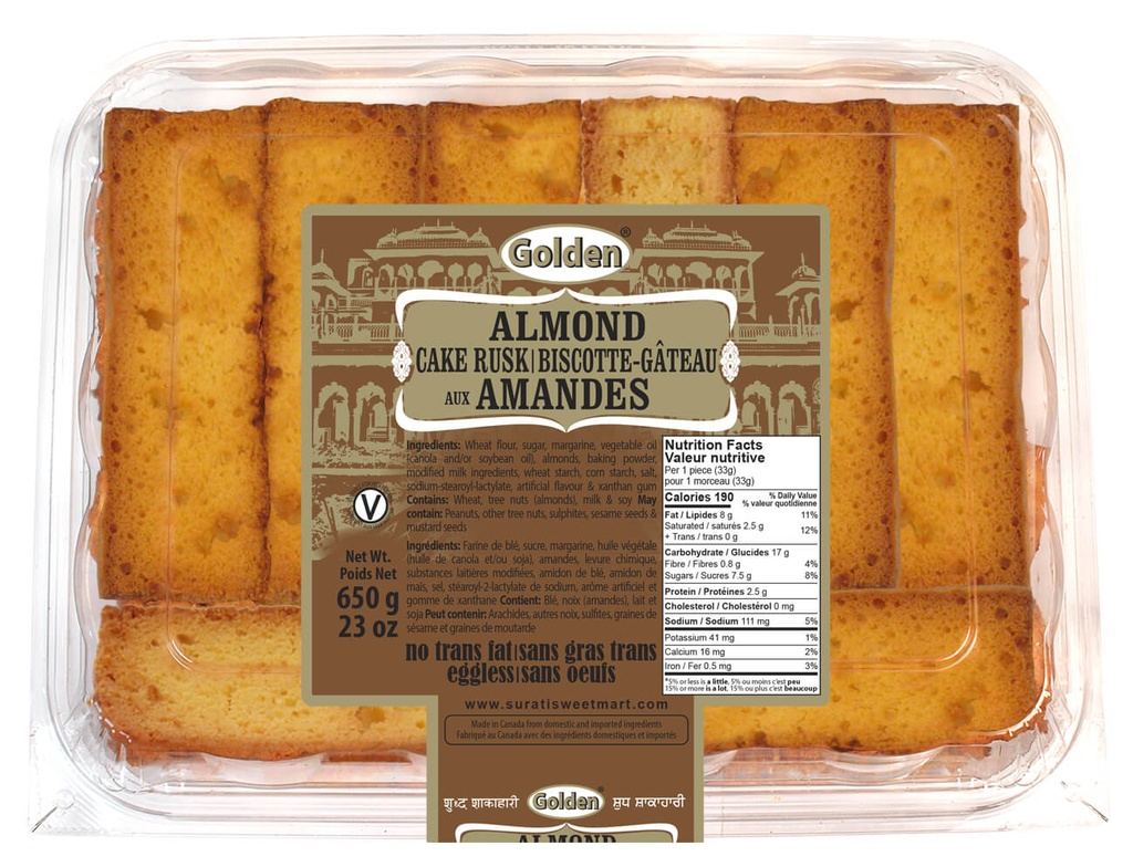 GOLDEN ALMOND CAKE RUSK 650GM FINAL SELL NO RETURN