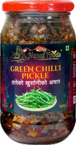 NF FRIED GREEN CHILLI PICKLE 150GM