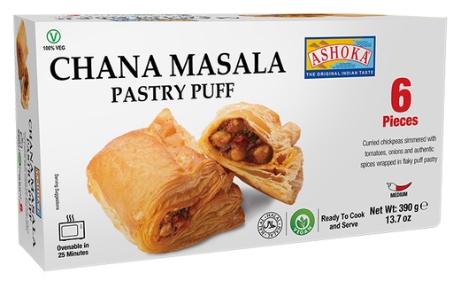 [FR62] ASHOKA 6PC PASTRY PUFF CHANA MASALA 390GM